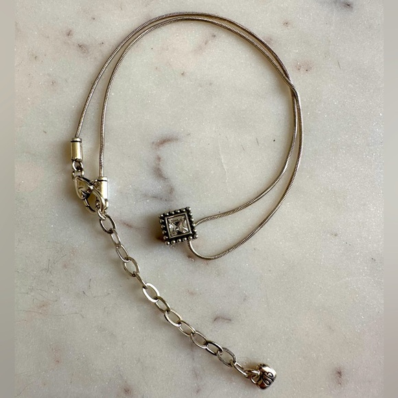 Brighton Square Crystal Pendant on Serpentine Chain - Picture 8 of 8